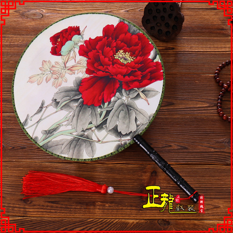 永宁古典中国风团扇空白扇跳舞蹈扇 真丝宫扇