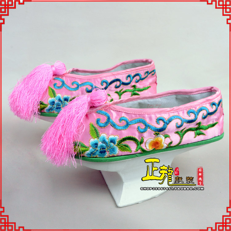 永宁京越剧戏鞋花盆底清朝皇后贵妃宫女花盆底 旗鞋