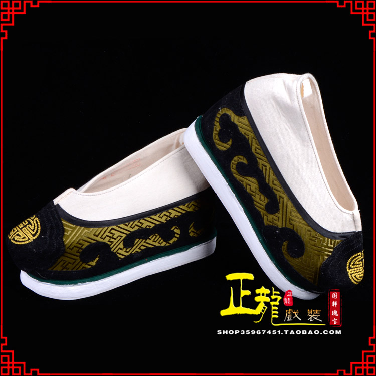 永宁戏鞋方口鞋老生鞋老旦鞋三义斋纸底内高福字履